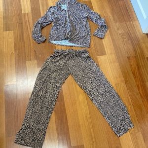 Nordstrom large cheeta print with pink detail pajamas